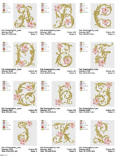 Baroque Bloom Monogram Alphabet Embroidery Pack – Ornamental Letters A to Z